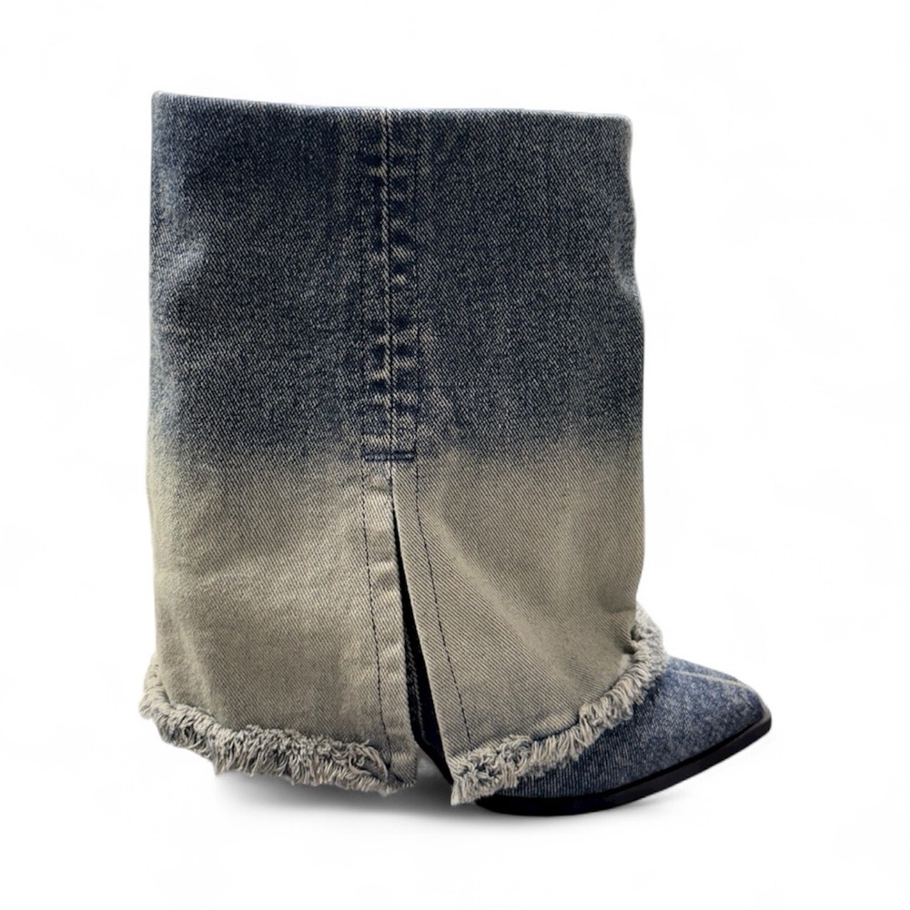 NEW: Denim Ombre Frayed Boot
